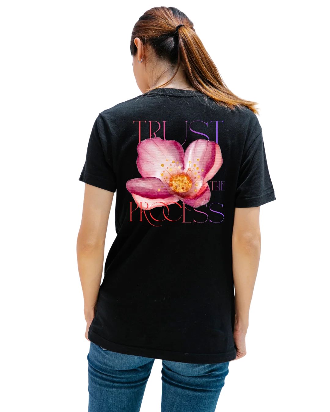 Trust The Process Aesthetic Floral Graphic T-Shirt