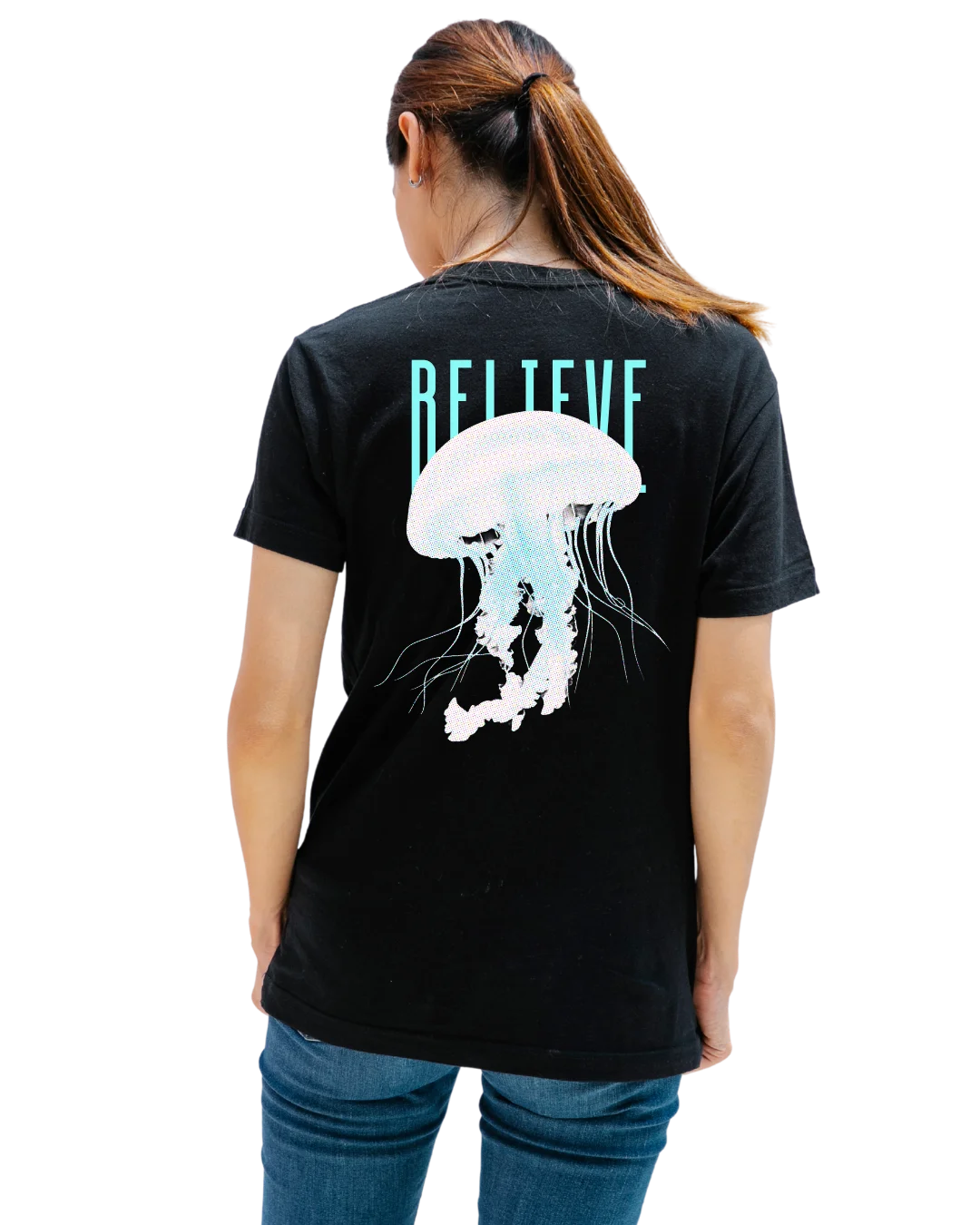Believe Ocean Jellyfish Aesthetic Graphic T-Shirt