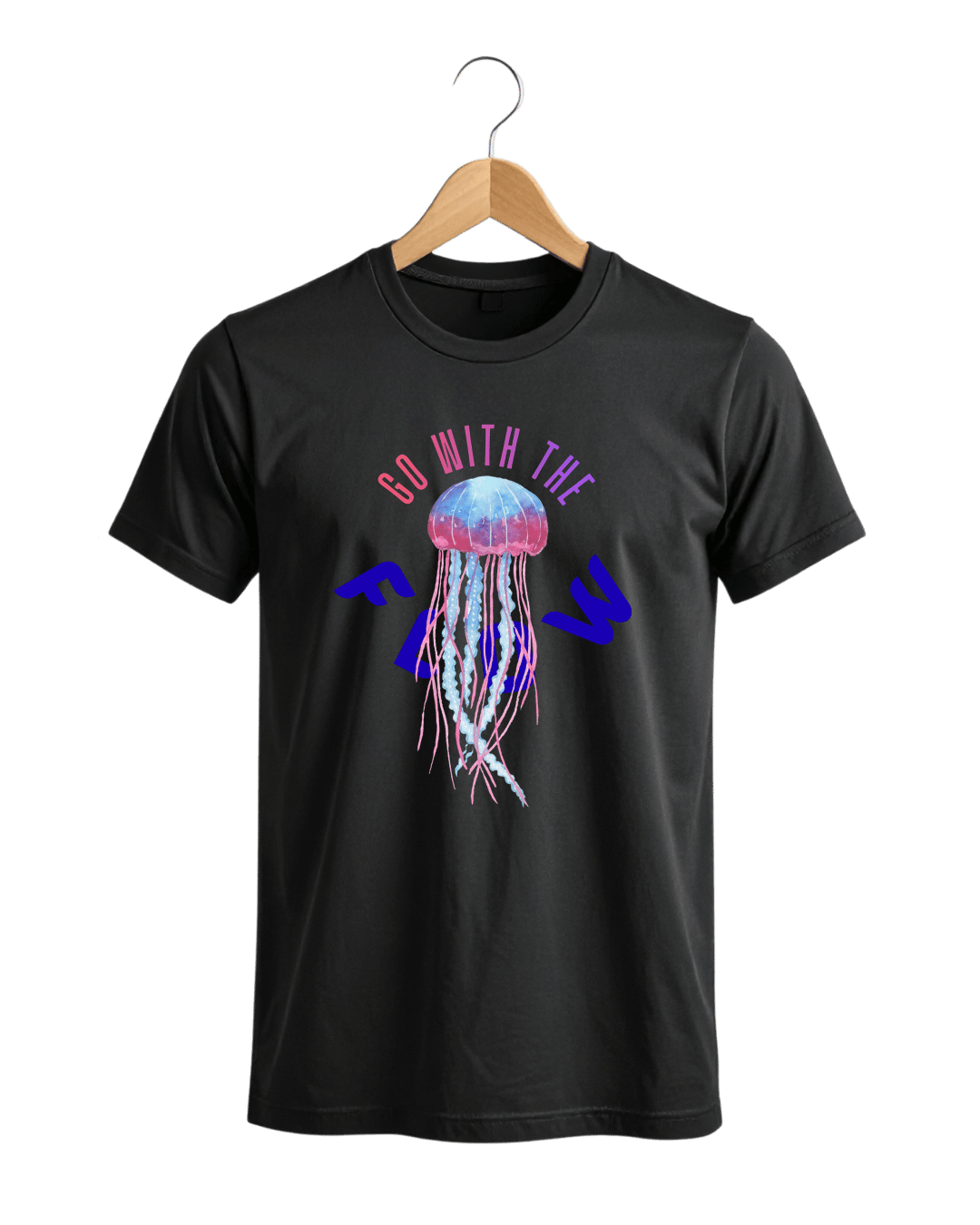 Go With The Flow Neon Jellyfish Graphic T-Shirt