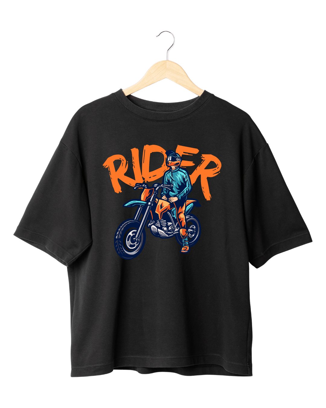 Rider Off-Road Biker Graphic Oversized T-Shirt