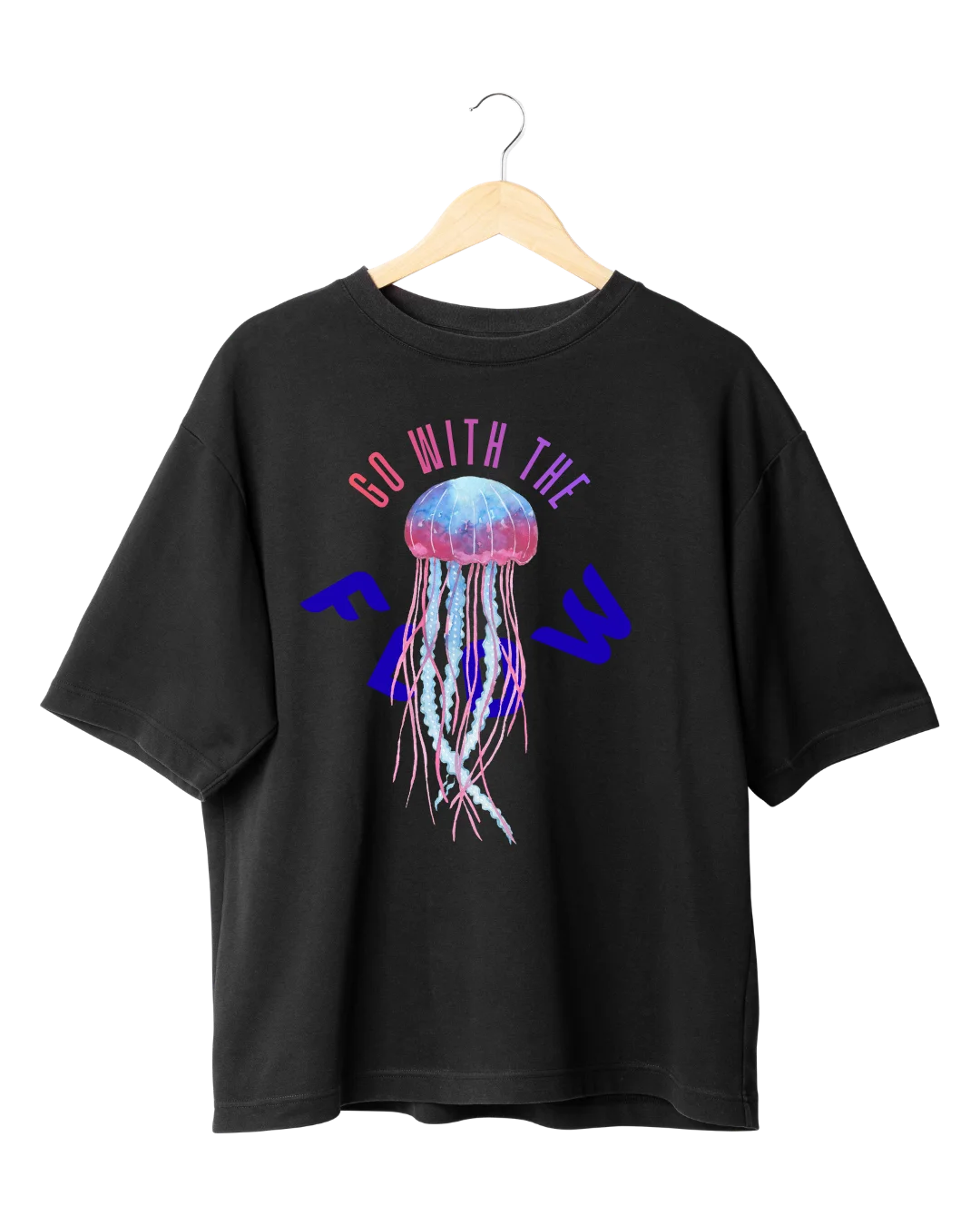 Go With The Flow Neon Jellyfish Graphic T-Shirt