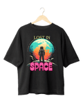 Lost In Space Retro Astronaut Graphic Oversized T-Shirt