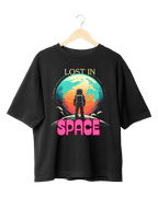 Lost In Space Retro Astronaut Graphic Oversized T-Shirt
