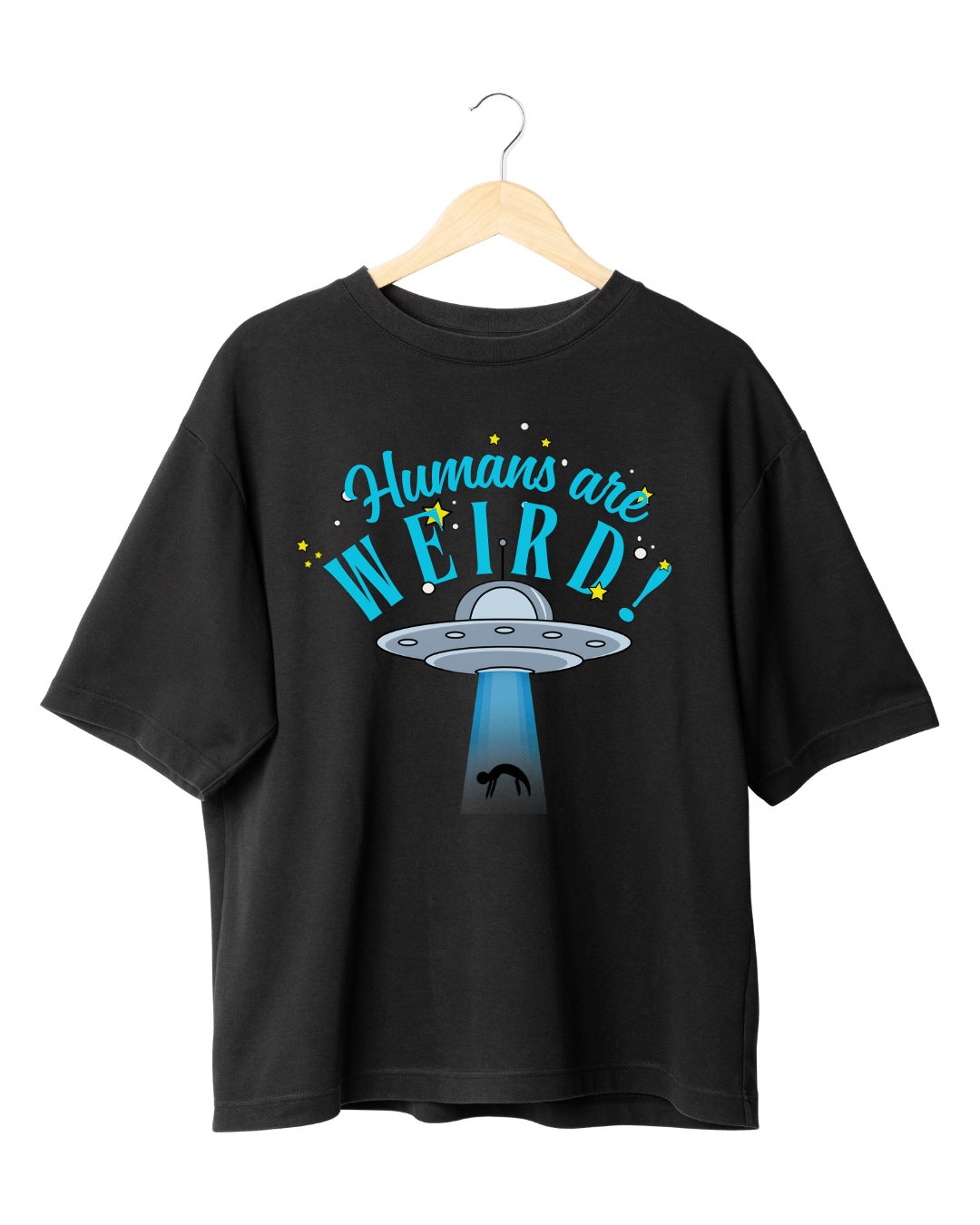 Humans Are Weird UFO Graphic Oversized T-Shirt