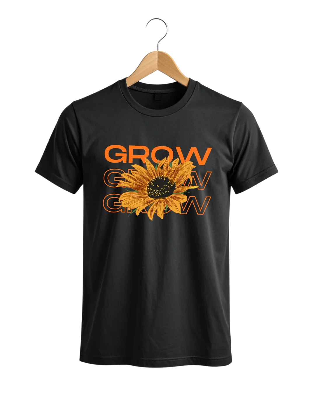 Grow Grow Grow Sunflower Floral Graphic T-Shirt