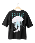 Believe Ocean Jellyfish Aesthetic Graphic Oversized T-Shirt