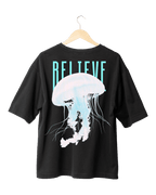 Believe Ocean Jellyfish Aesthetic Graphic Oversized T-Shirt