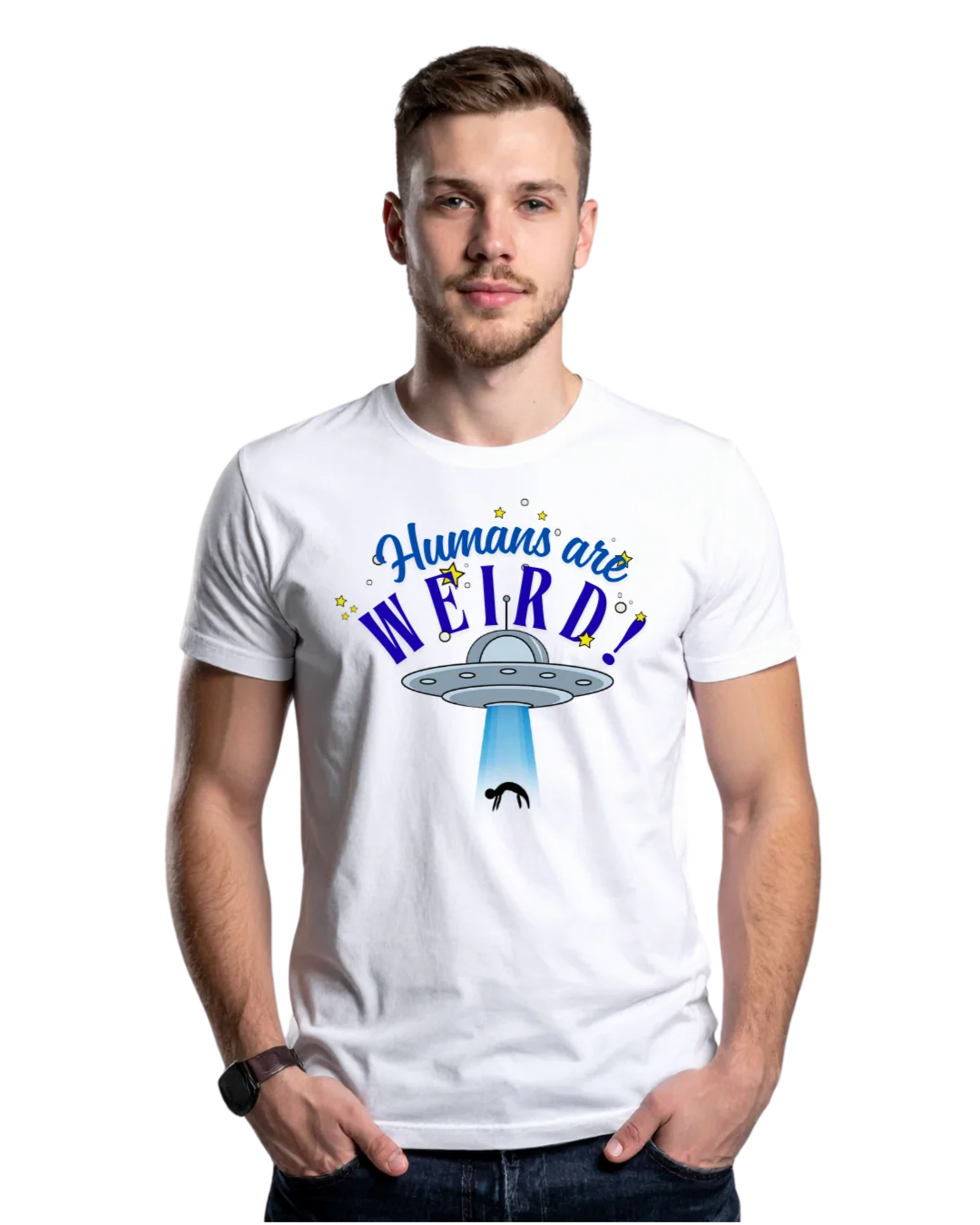 Humans Are Weird UFO Graphic T-Shirt