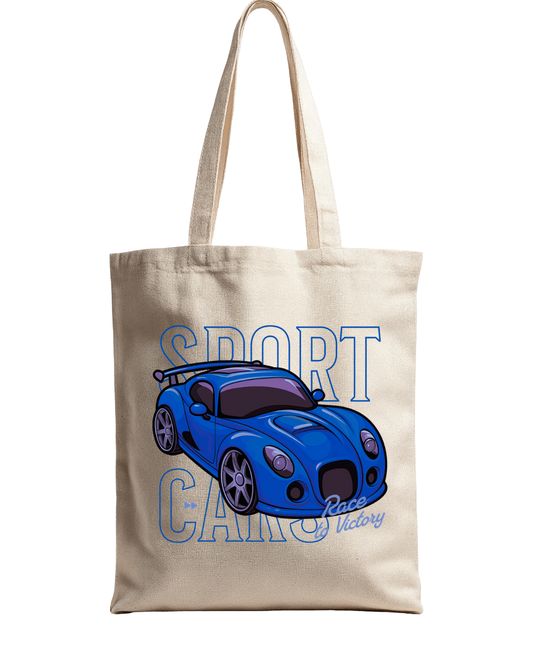 Sport Car Race to Victory Automotive Graphic Canvas Tote Bag | Codeblinks