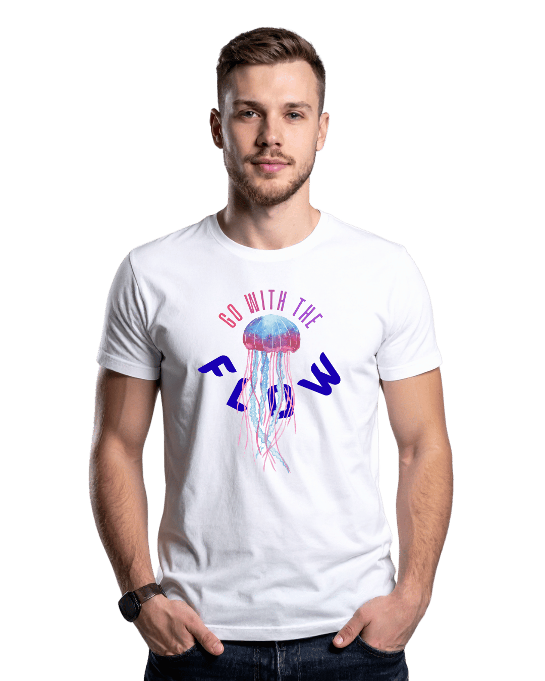 Go With The Flow Neon Jellyfish Graphic T-Shirt