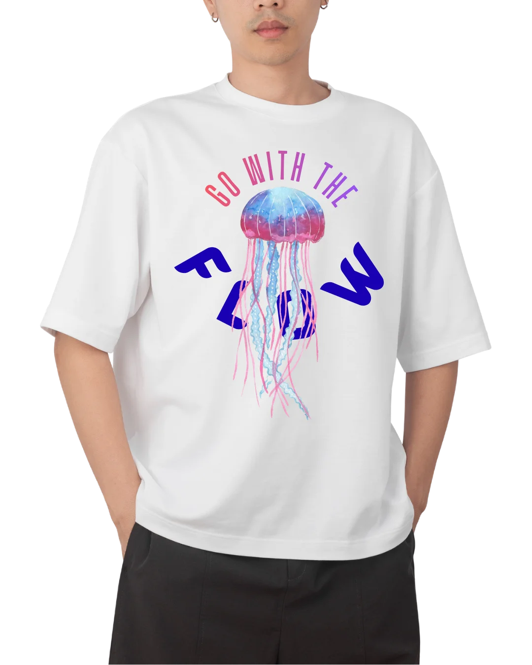 Go With The Flow Neon Jellyfish Graphic T-Shirt