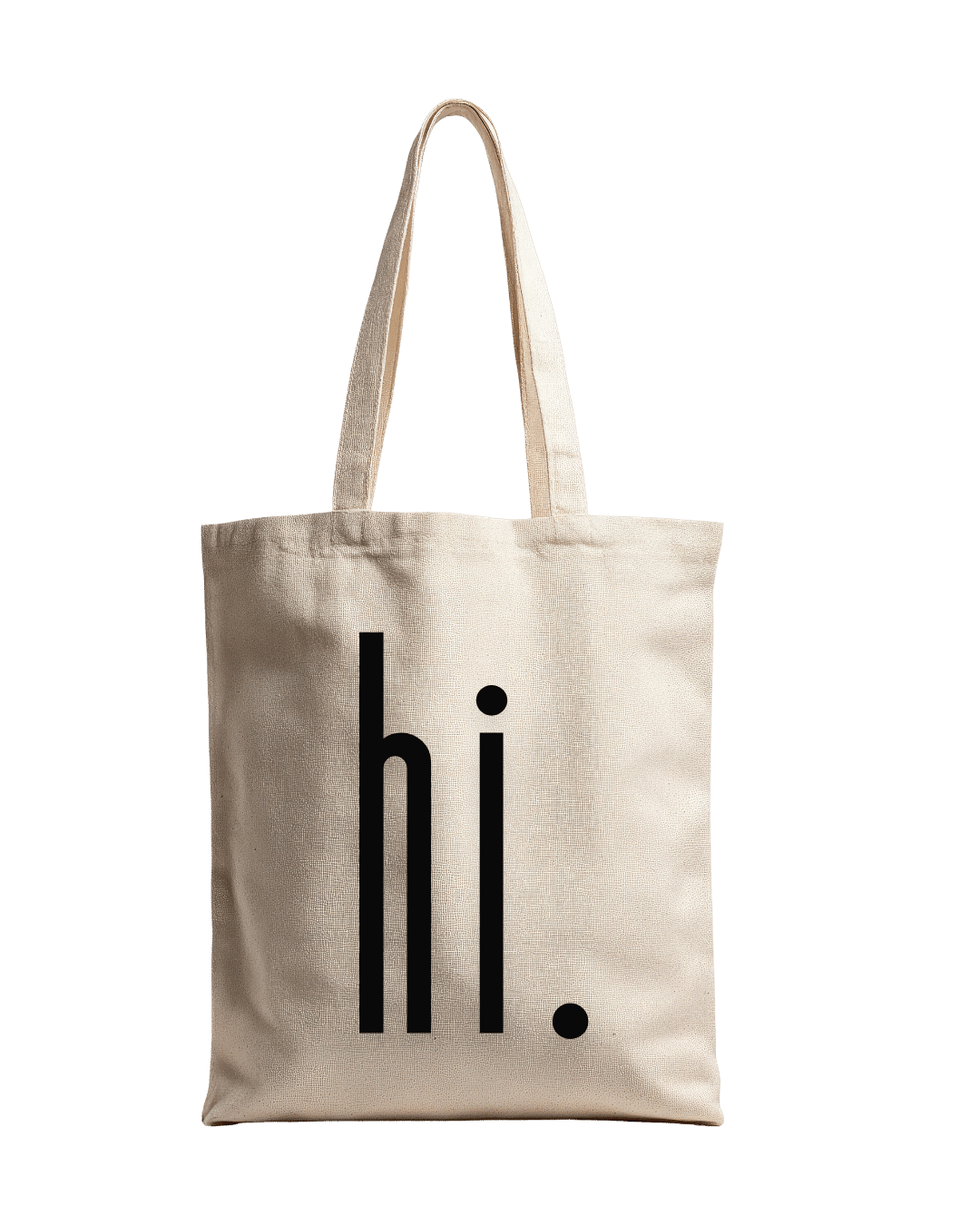 Hi Minimalist Greeting Typography Graphic Canvas Tote Bag | Codeblinks