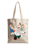 Funny Animated Family Chaos Graphic Canvas Tote Bag | Codeblinks