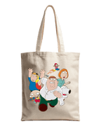 Funny Animated Family Chaos Graphic Canvas Tote Bag | Codeblinks