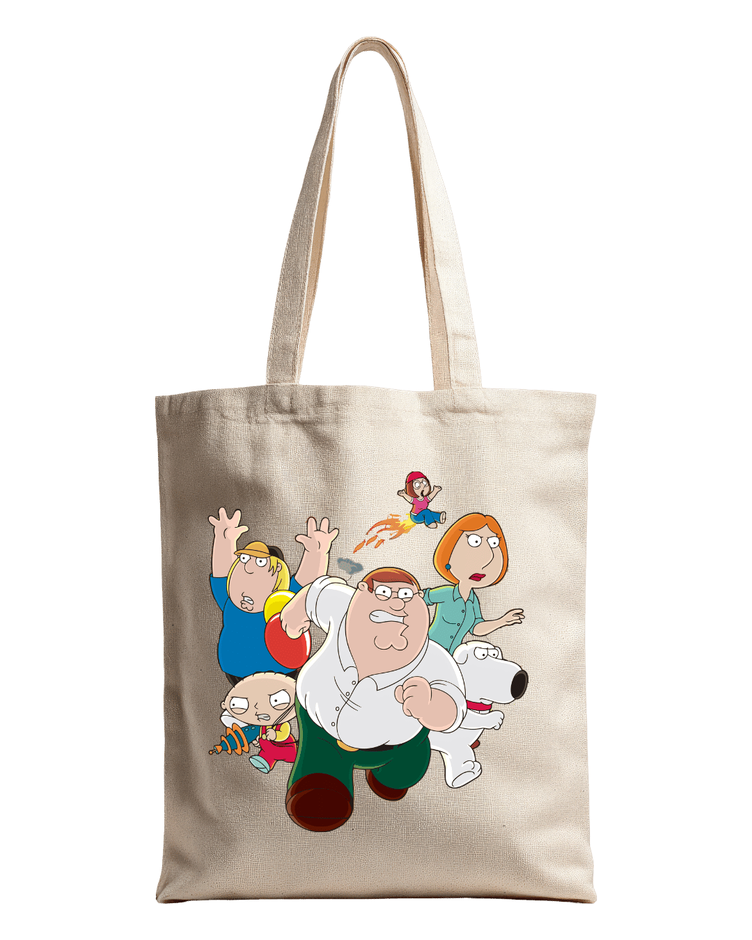 Funny Animated Family Chaos Graphic Canvas Tote Bag | Codeblinks