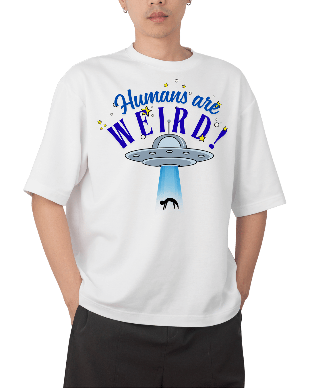 Humans Are Weird UFO Graphic Oversized T-Shirt