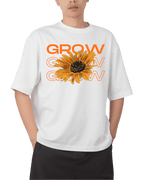 Grow Grow Grow Sunflower Floral Graphic Oversized T-Shirt