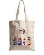 Chibi Demon Slayer Characters Grid Graphic Canvas Tote Bag | Codeblinks