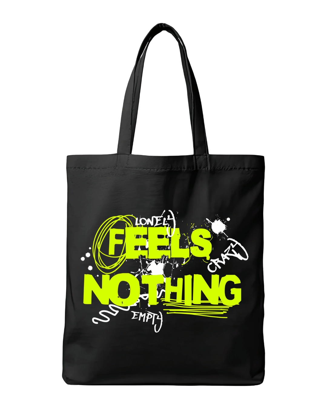 Feels Nothing Grunge Graffiti Typography Graphic Canvas Tote Bag | Codeblinks