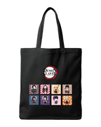 Chibi Demon Slayer Characters Grid Graphic Canvas Tote Bag | Codeblinks