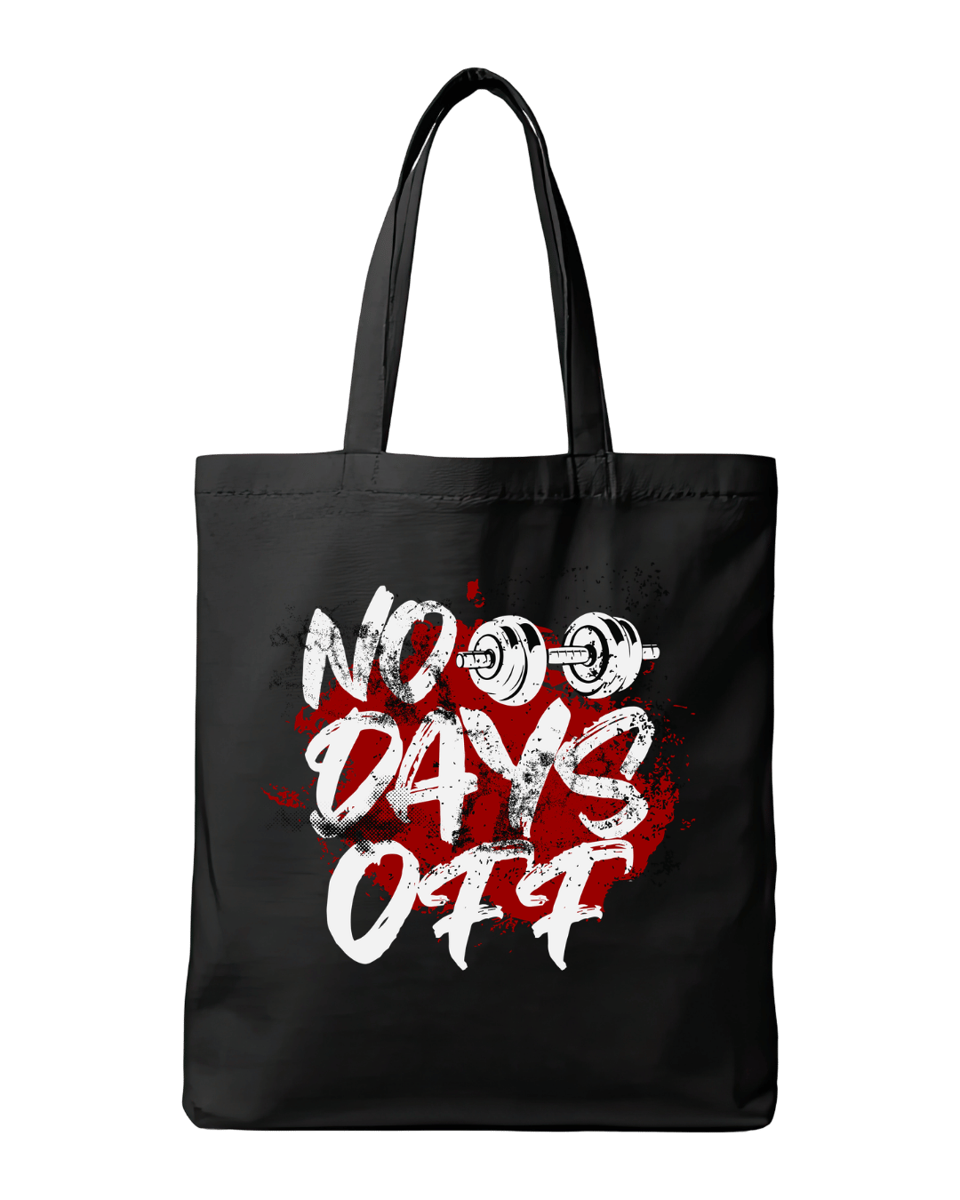 No Days Off Gym Fitness Motivational Graphic Canvas Tote Bag | Codeblinks