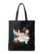 Funny Animated Family Chaos Graphic Canvas Tote Bag | Codeblinks