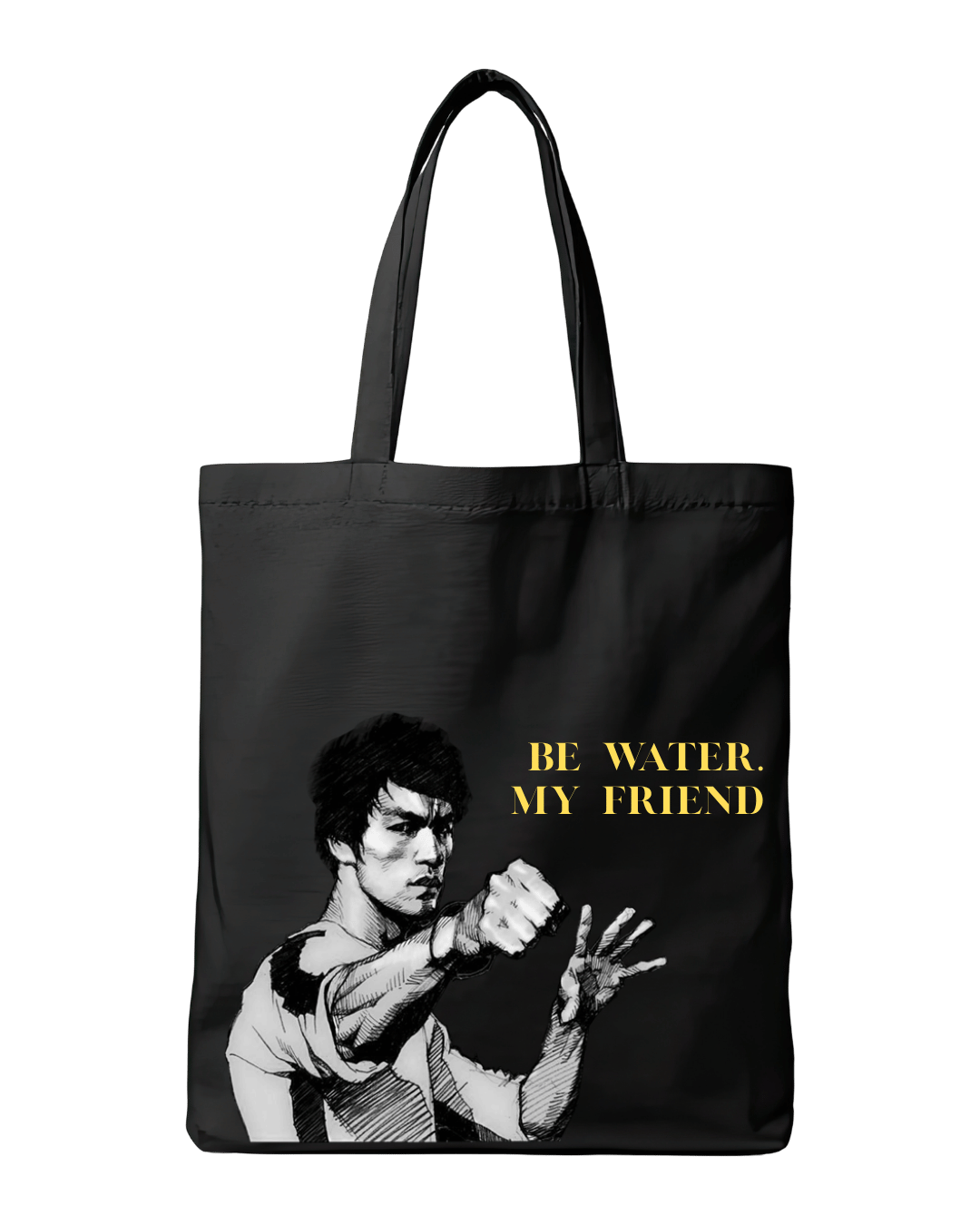 Be Water My Friend Bruce Lee Graphic Canvas Tote Bag | Codeblinks