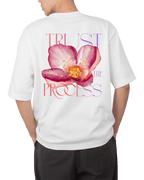 Trust The Process Aesthetic Floral Graphic Oversized T-Shirt