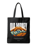 Old Money Aesthetic Lips Holding Cash Graphic Canvas Tote Bag | Codeblinks