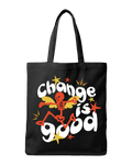 Change is Good Retro Skeleton Angel Graphic Canvas Tote Bag | Codeblinks