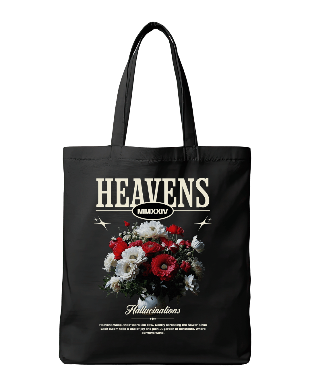 Heavens Floral Bouquet Aesthetic Graphic Canvas Tote Bag | Codeblinks