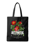 Lovely Aesthetic Vintage Red Rose Botanical Graphic Canvas Tote Bag | Codeblinks