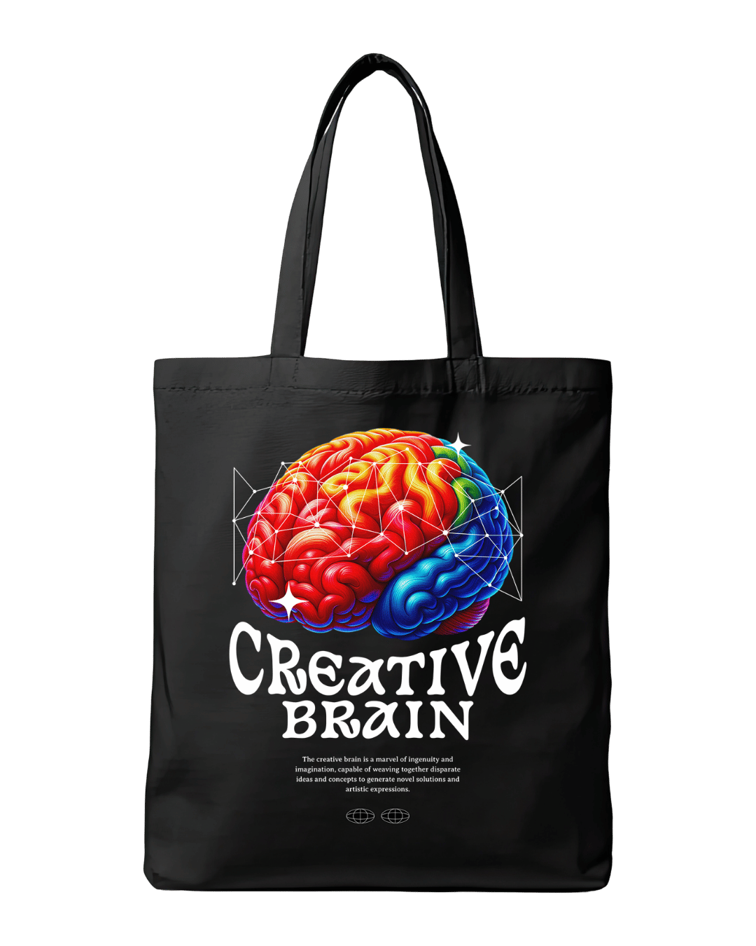 Creative Brain Mind Network Aesthetic Graphic Canvas Tote Bag | Codeblinks