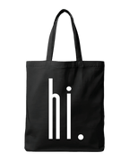 Hi Minimalist Greeting Typography Graphic Canvas Tote Bag | Codeblinks