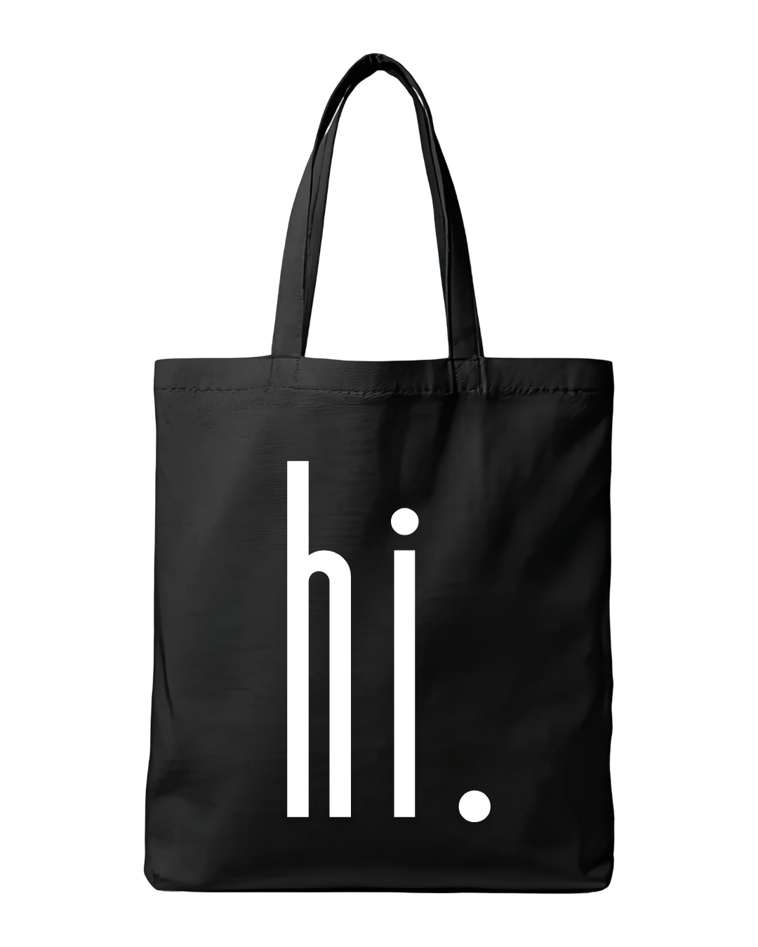 Hi Minimalist Greeting Typography Graphic Canvas Tote Bag | Codeblinks