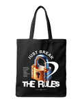 Just Break The Rules Padlock Graphic Canvas Tote Bag | Codeblinks