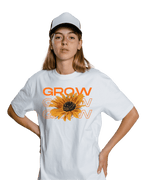 Grow Grow Grow Sunflower Floral Graphic Oversized T-Shirt
