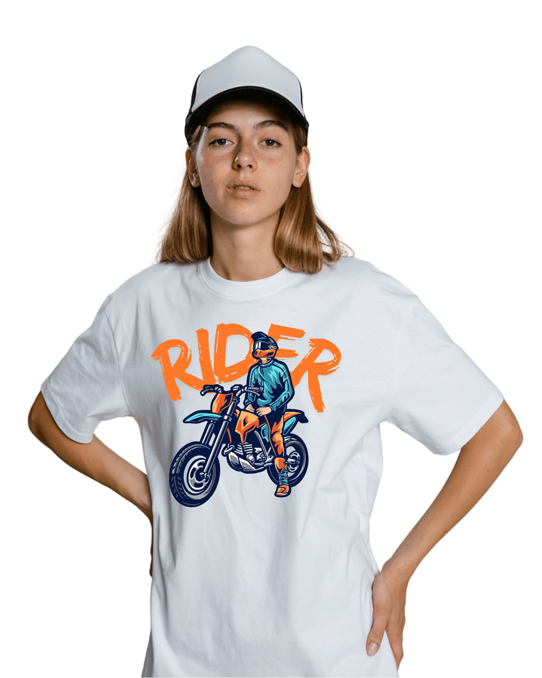 Rider Off-Road Biker Graphic Oversized T-Shirt