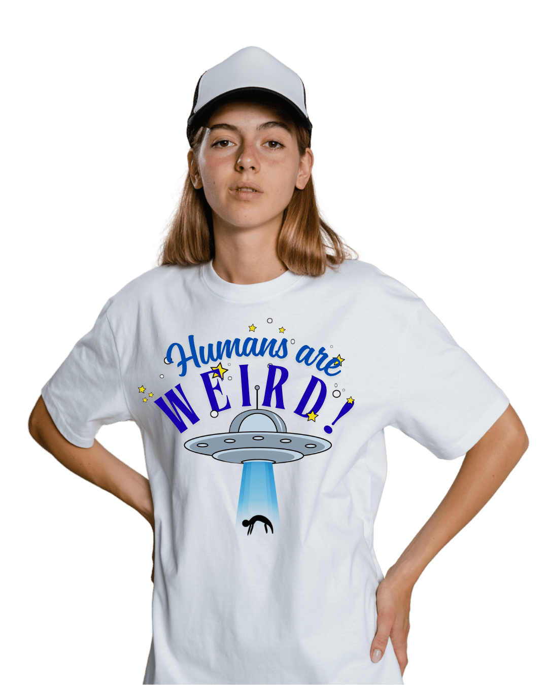 Humans Are Weird UFO Graphic Oversized T-Shirt