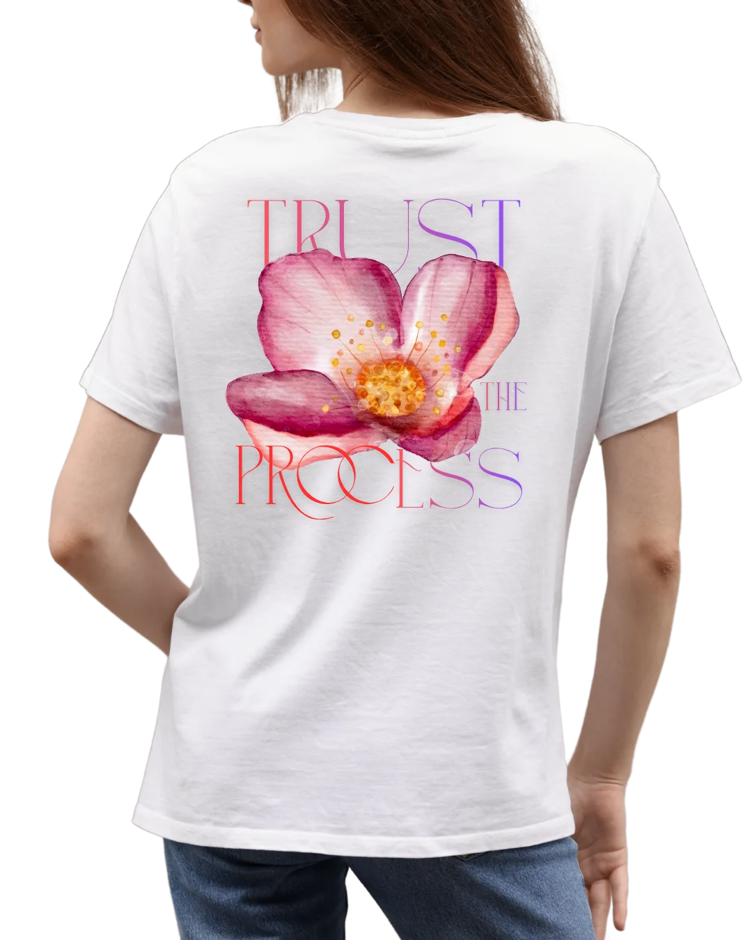 Trust The Process Aesthetic Floral Graphic T-Shirt