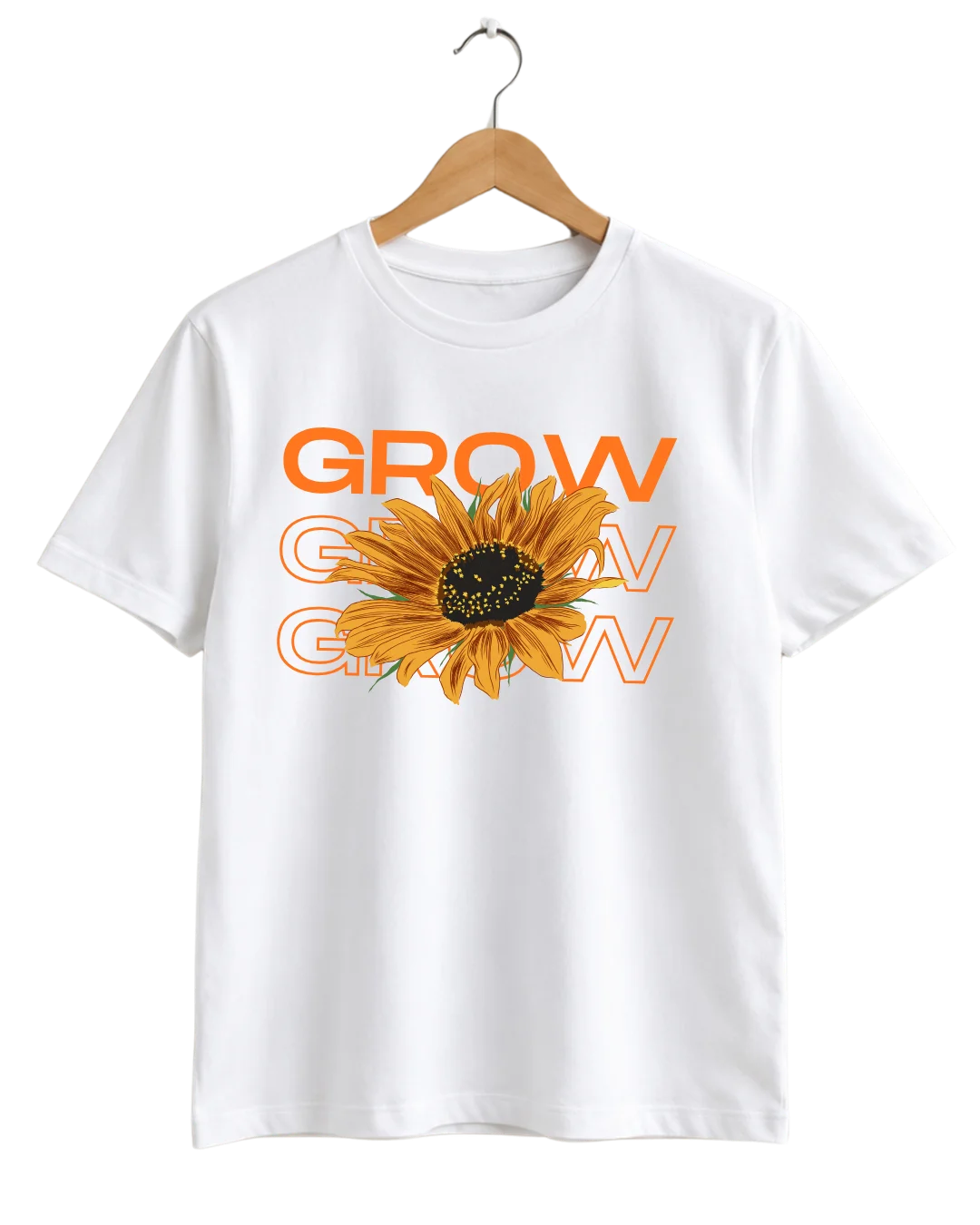 Grow Grow Grow Sunflower Floral Graphic T-Shirt