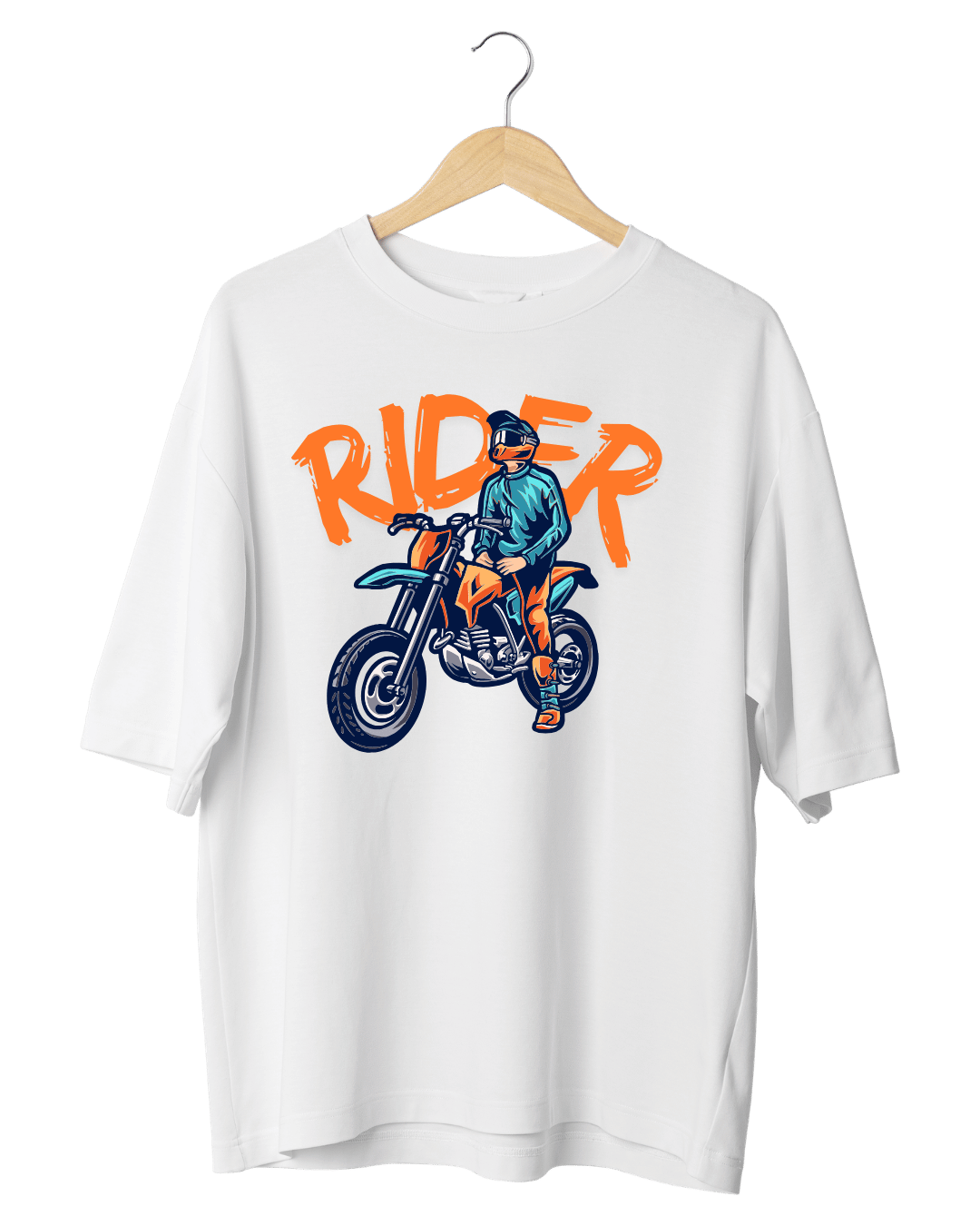 Rider Off-Road Biker Graphic Oversized T-Shirt