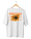 Grow Grow Grow Sunflower Floral Graphic Oversized T-Shirt
