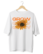 Grow Grow Grow Sunflower Floral Graphic Oversized T-Shirt