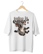 Take It Easy Koala Bear Graphic Oversized T-Shirt