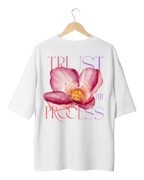 Trust The Process Aesthetic Floral Graphic Oversized T-Shirt