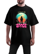 Lost In Space Retro Astronaut Graphic Oversized T-Shirt