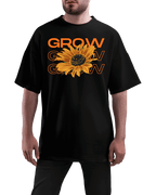 Grow Grow Grow Sunflower Floral Graphic Oversized T-Shirt