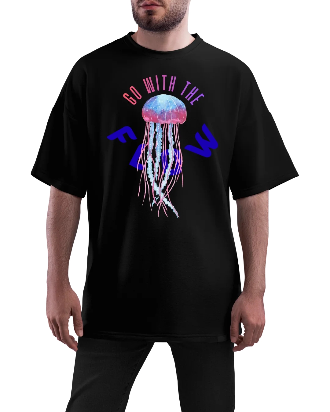 Go With The Flow Neon Jellyfish Graphic T-Shirt