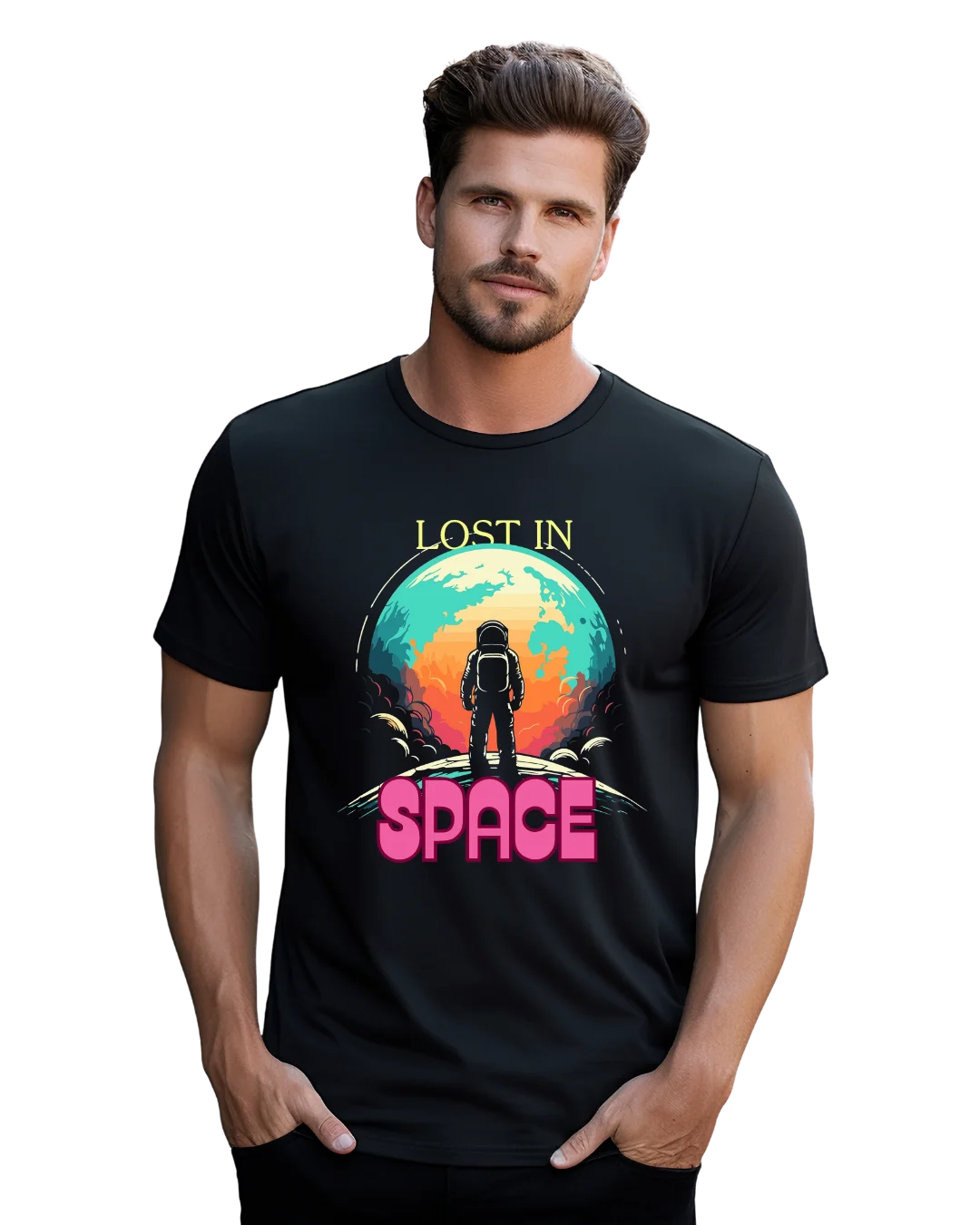 Lost In Space Retro Astronaut Graphic T-Shirt